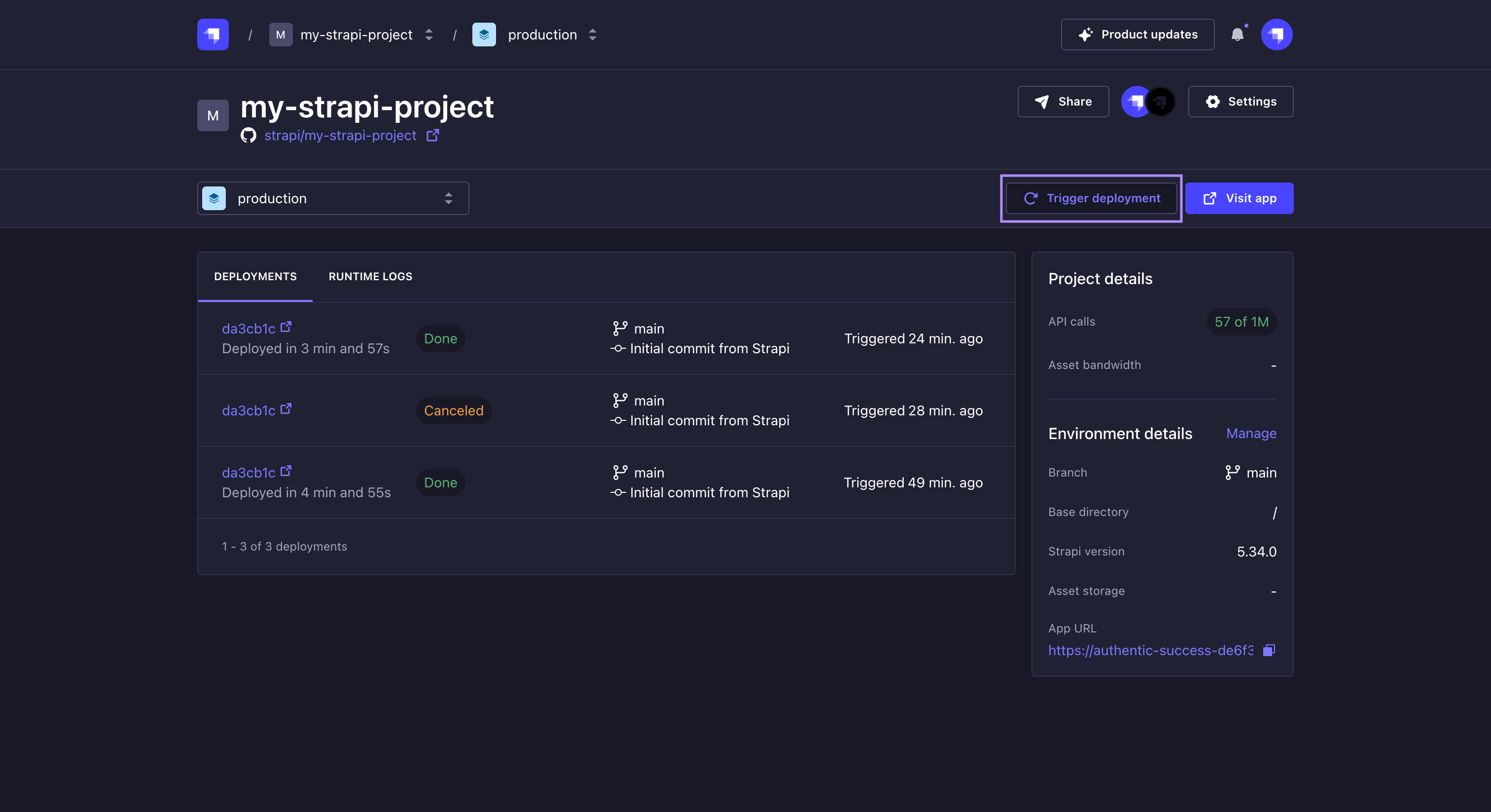 Triggering new deploy